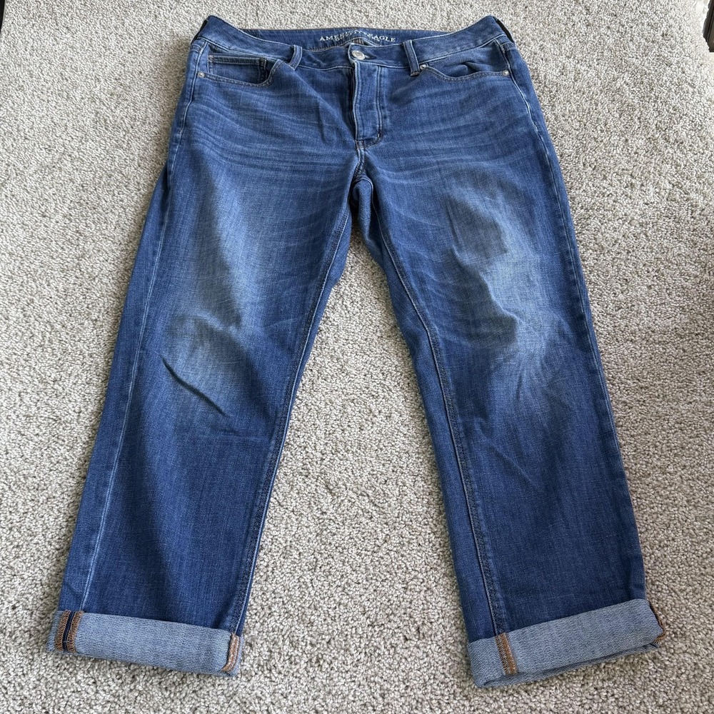 American Eagle Outfitters Straight Jeans Womens 12 Med Wash Blue Denim Pants